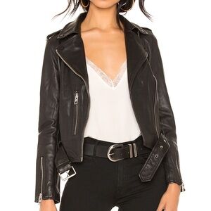 All Saints Balfern Leather Biker Jacket Size: 2